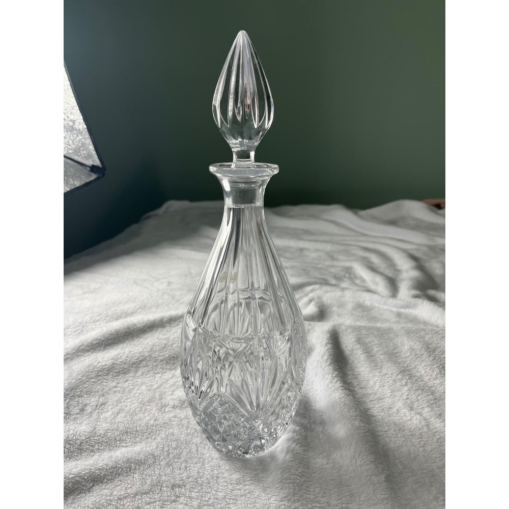 Nachtmann Cut Crystal Decanter with Stopper 13 inch Rare German Barware Clear